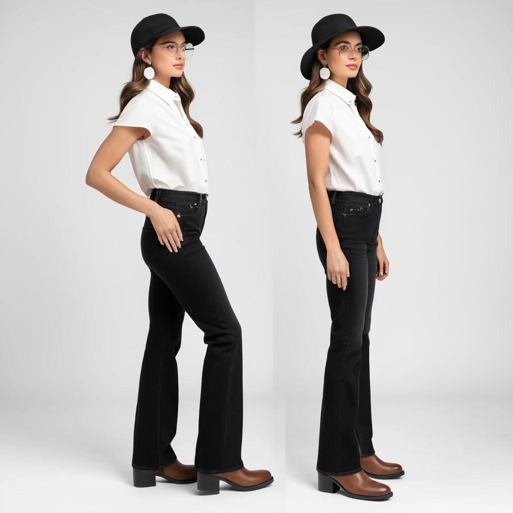 Women's black flare jeans
