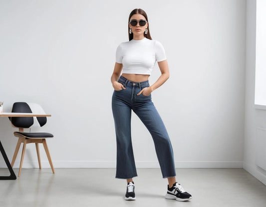 Women's solid white crop top