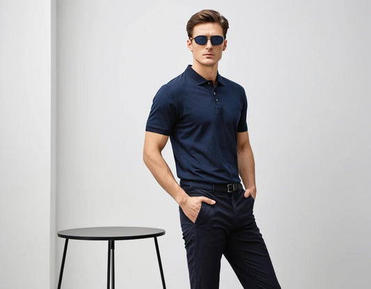 Men's navy blue polo