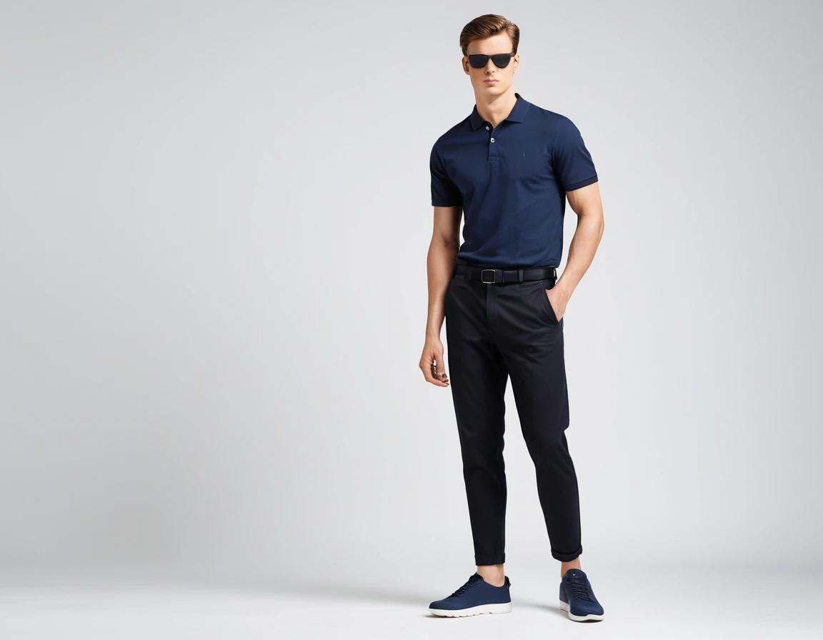 Men's navy blue polo