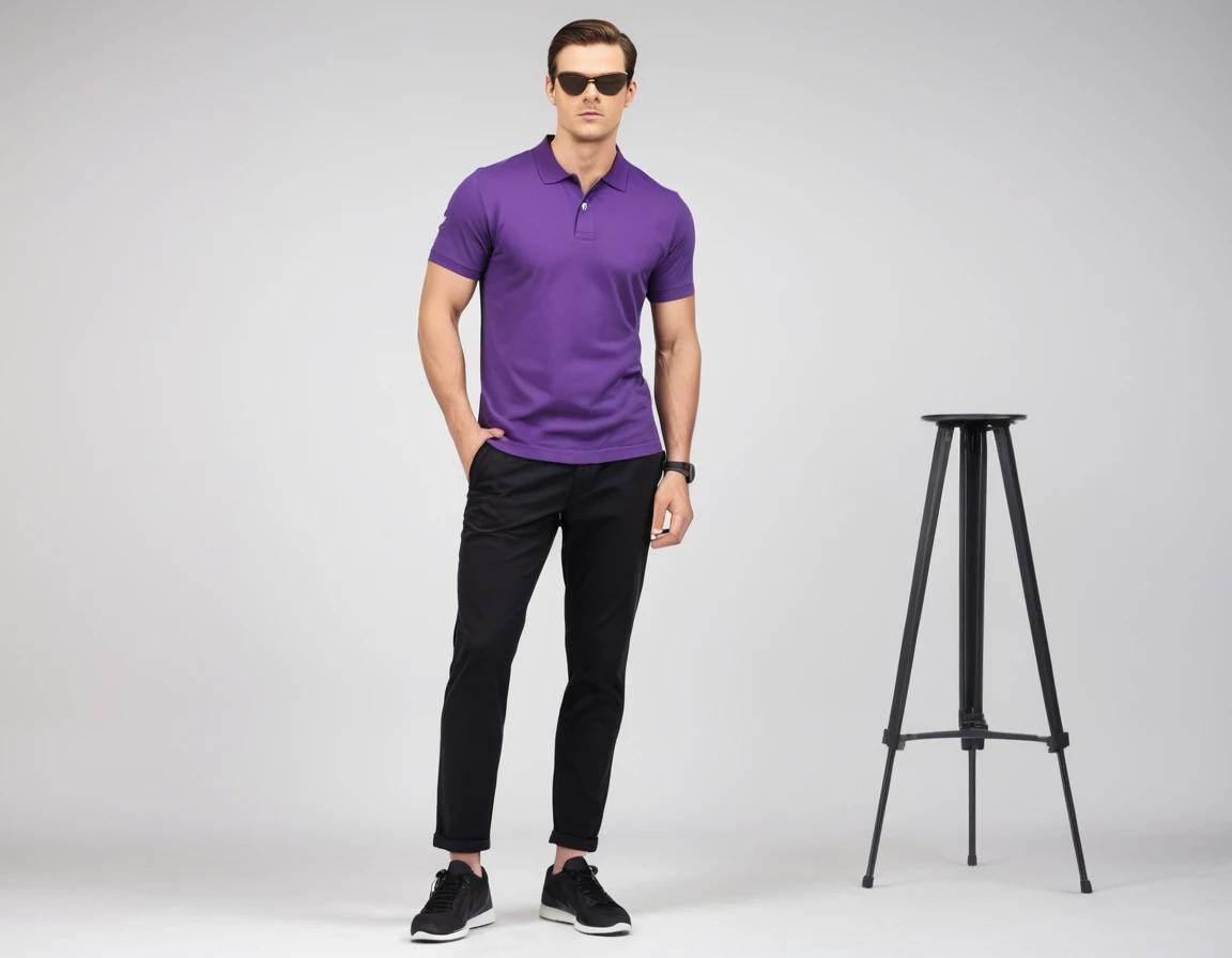 Men's purple  polo.