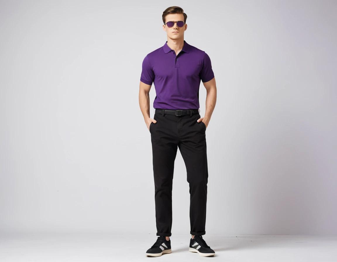 Men's purple  polo.