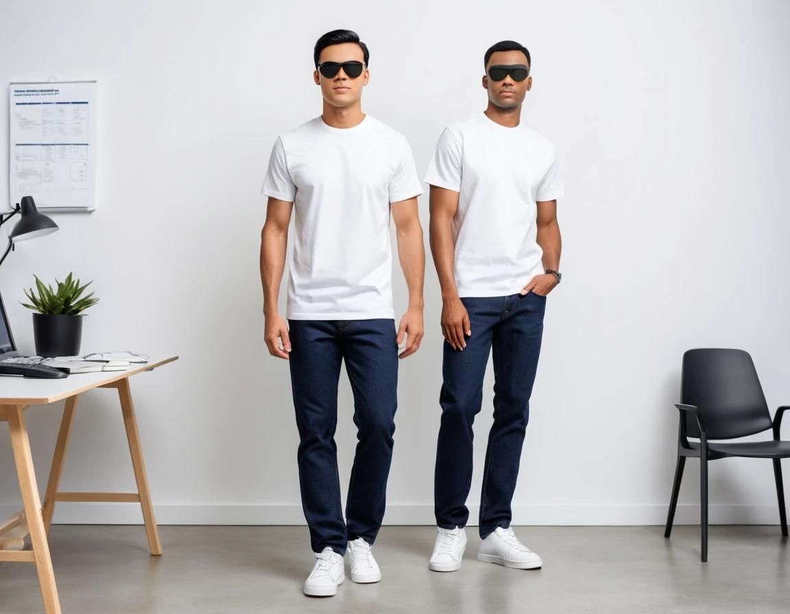 Men's navy blue straight fit jeans