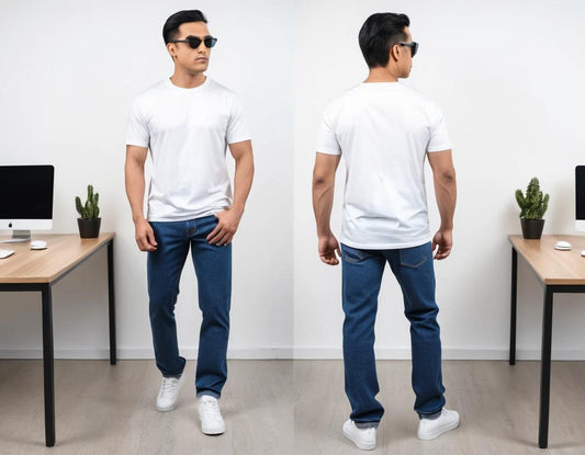Men's  blue straight fit jeans