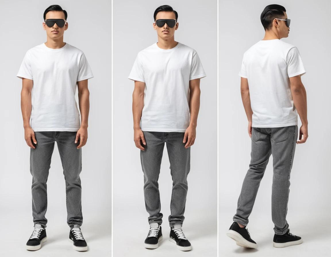 Men's  grey straight fit jeans