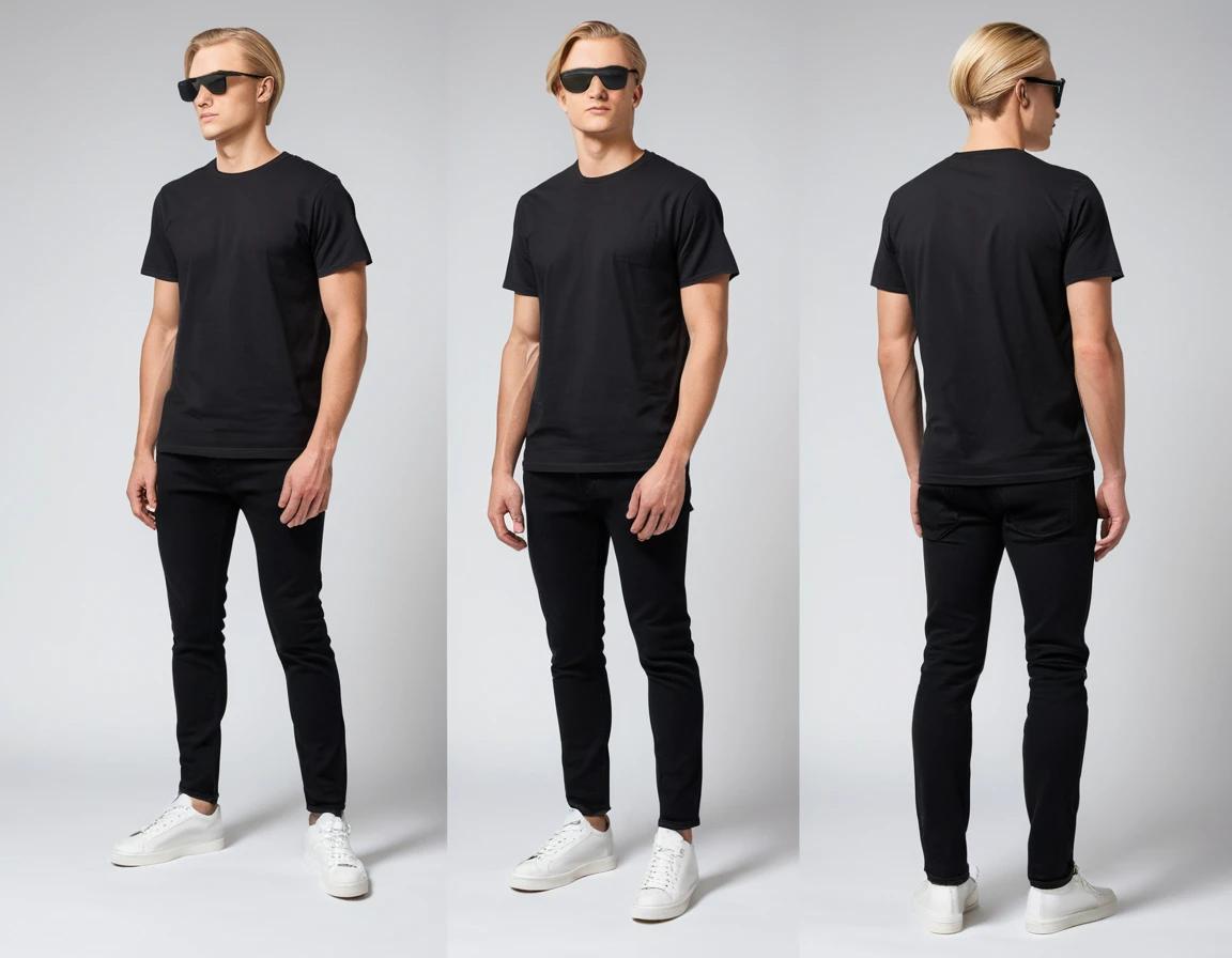Men's black slim fit jeans