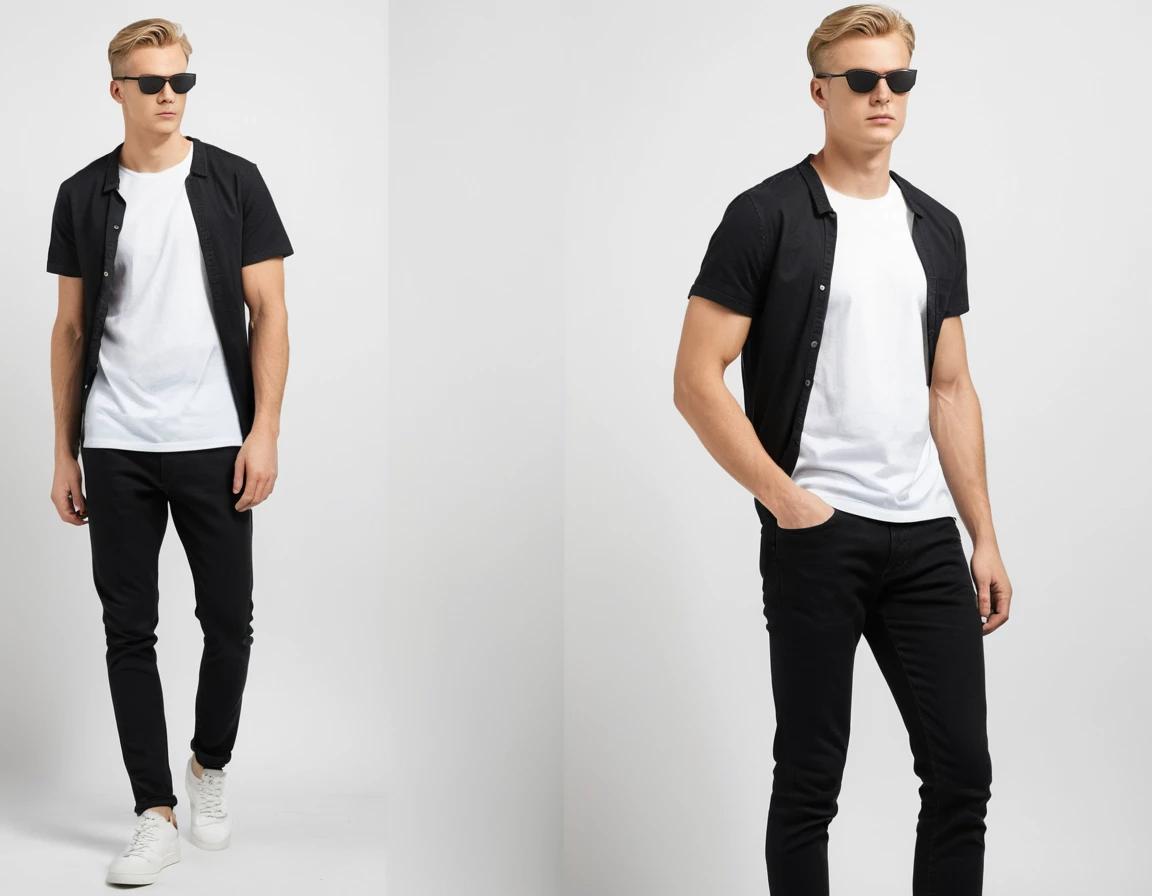 Men's black slim fit jeans