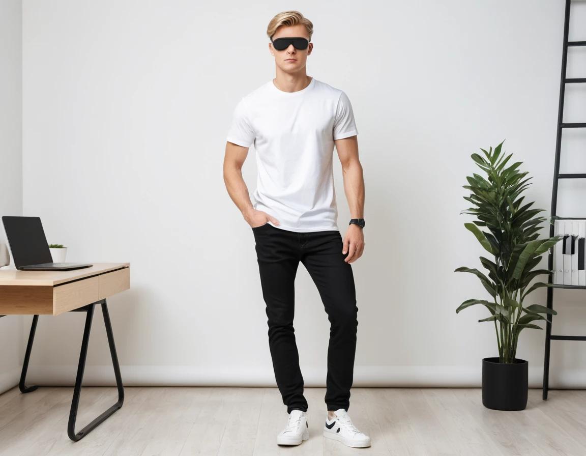 Men's black slim fit jeans