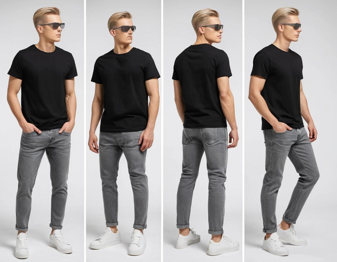 Men's grey slim fit jeans