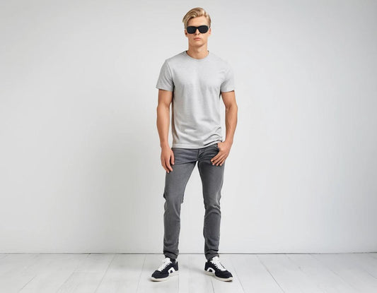 Men's grey slim fit jeans
