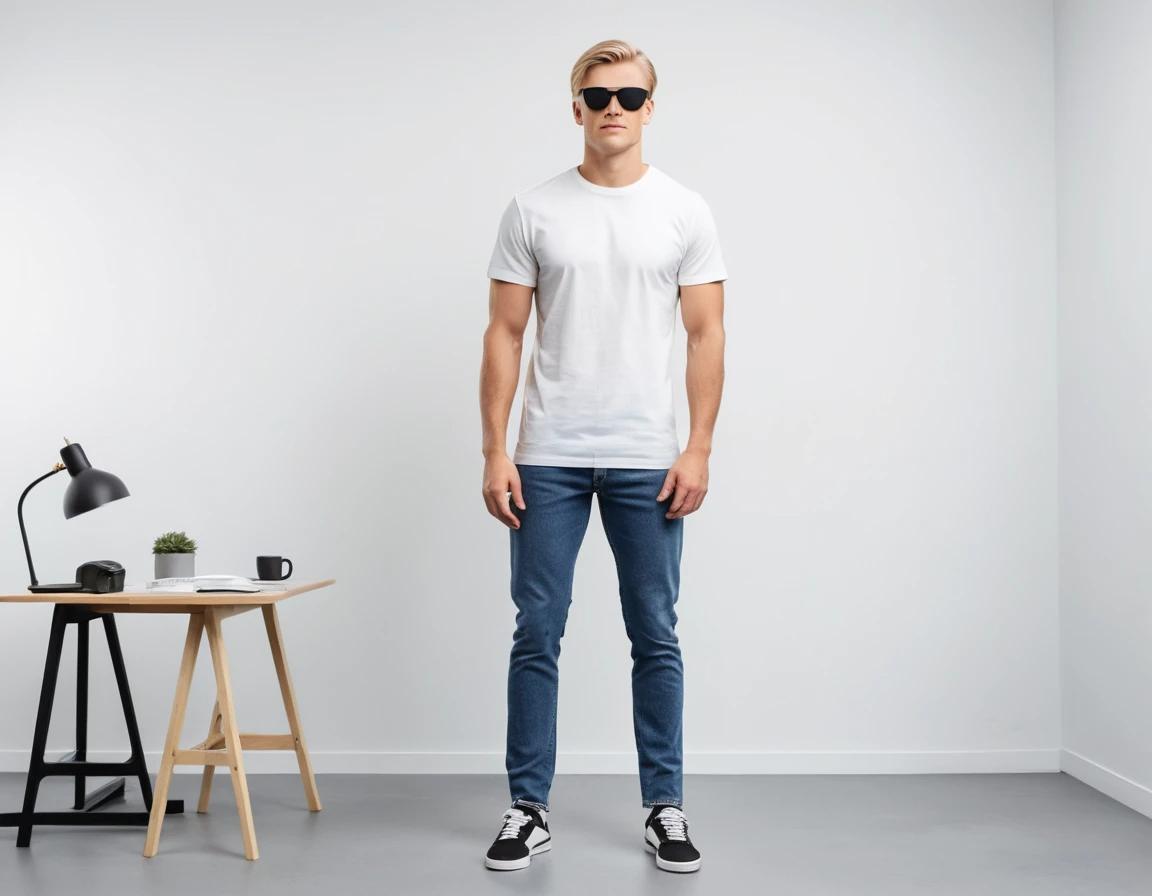 Men's  blue slim fit jeans