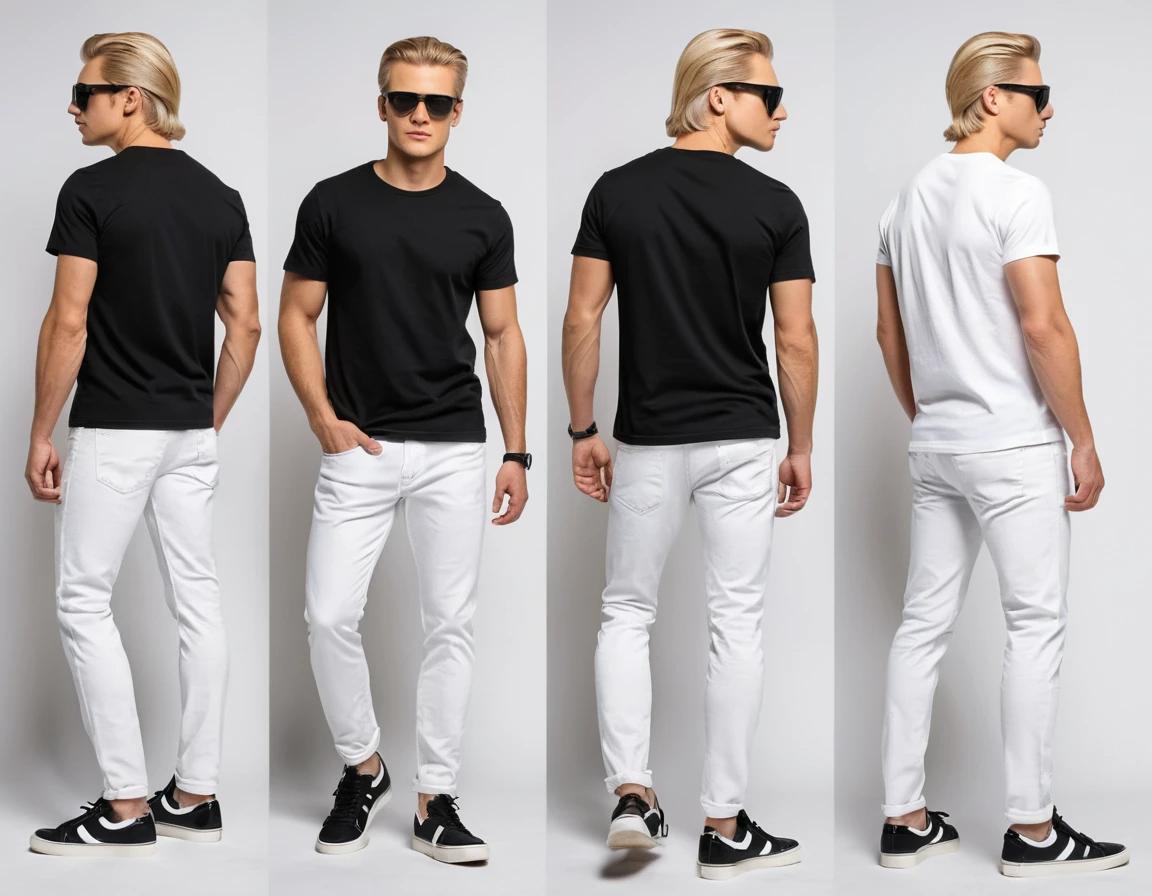 Men's white slim fit jeans
