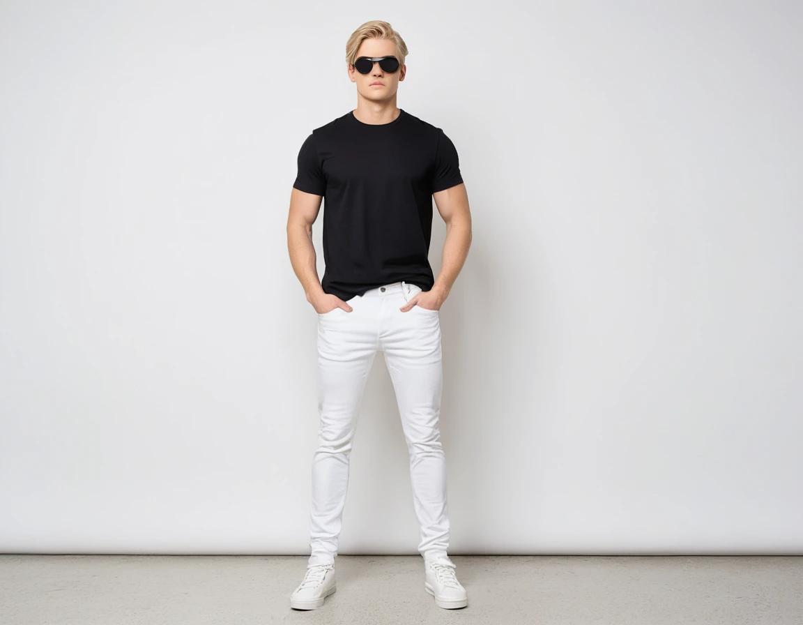 Men's white skinny jeans