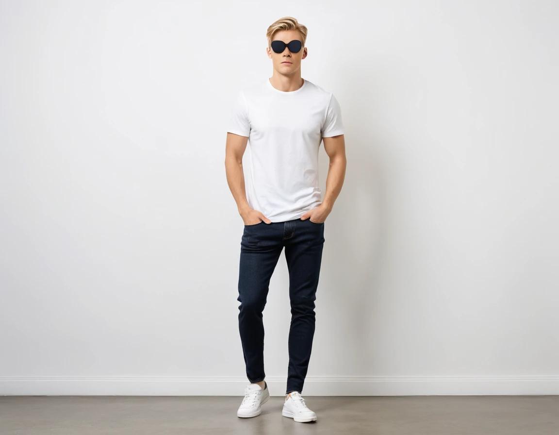 Men's navy blue skinny jeans