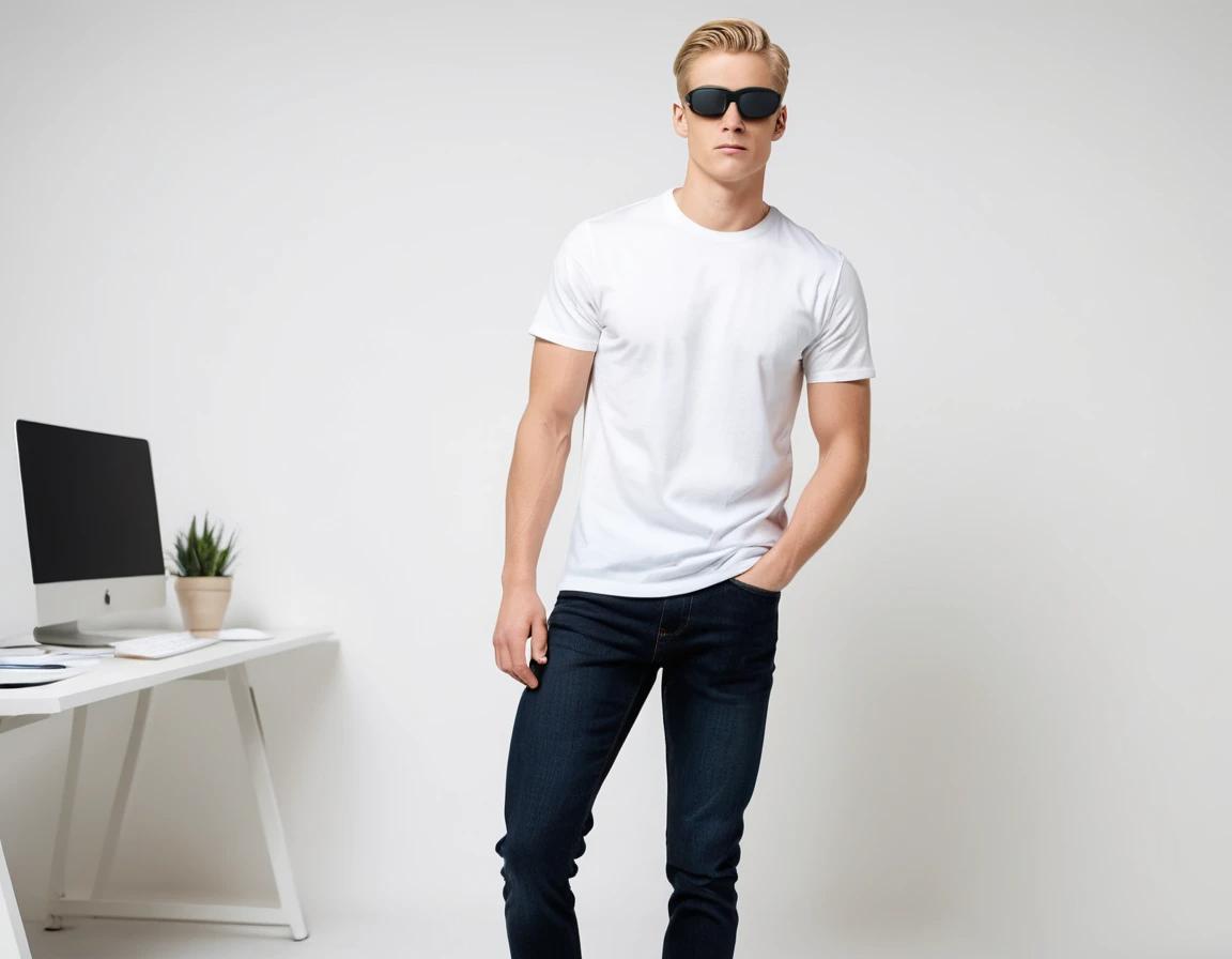 Men's navy blue skinny jeans