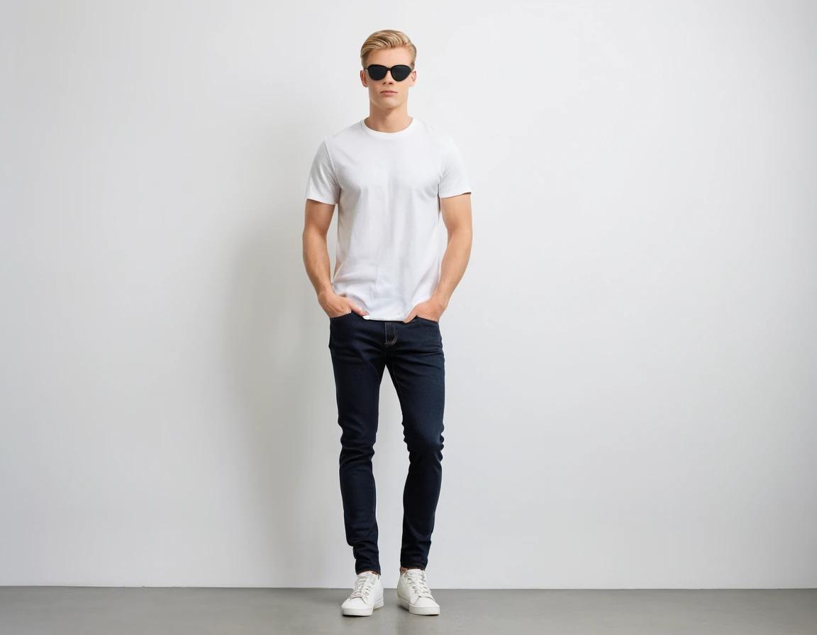 Men's navy blue skinny jeans