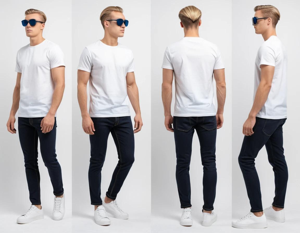 Men's navy blue skinny jeans