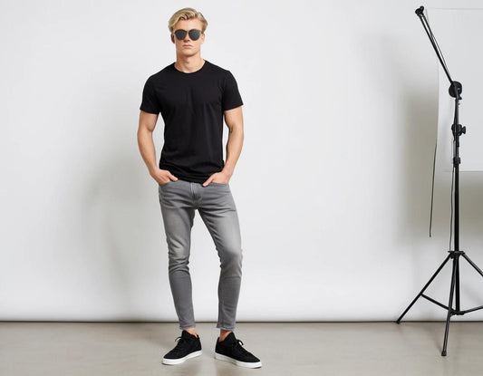 Men's grey skinny jeans