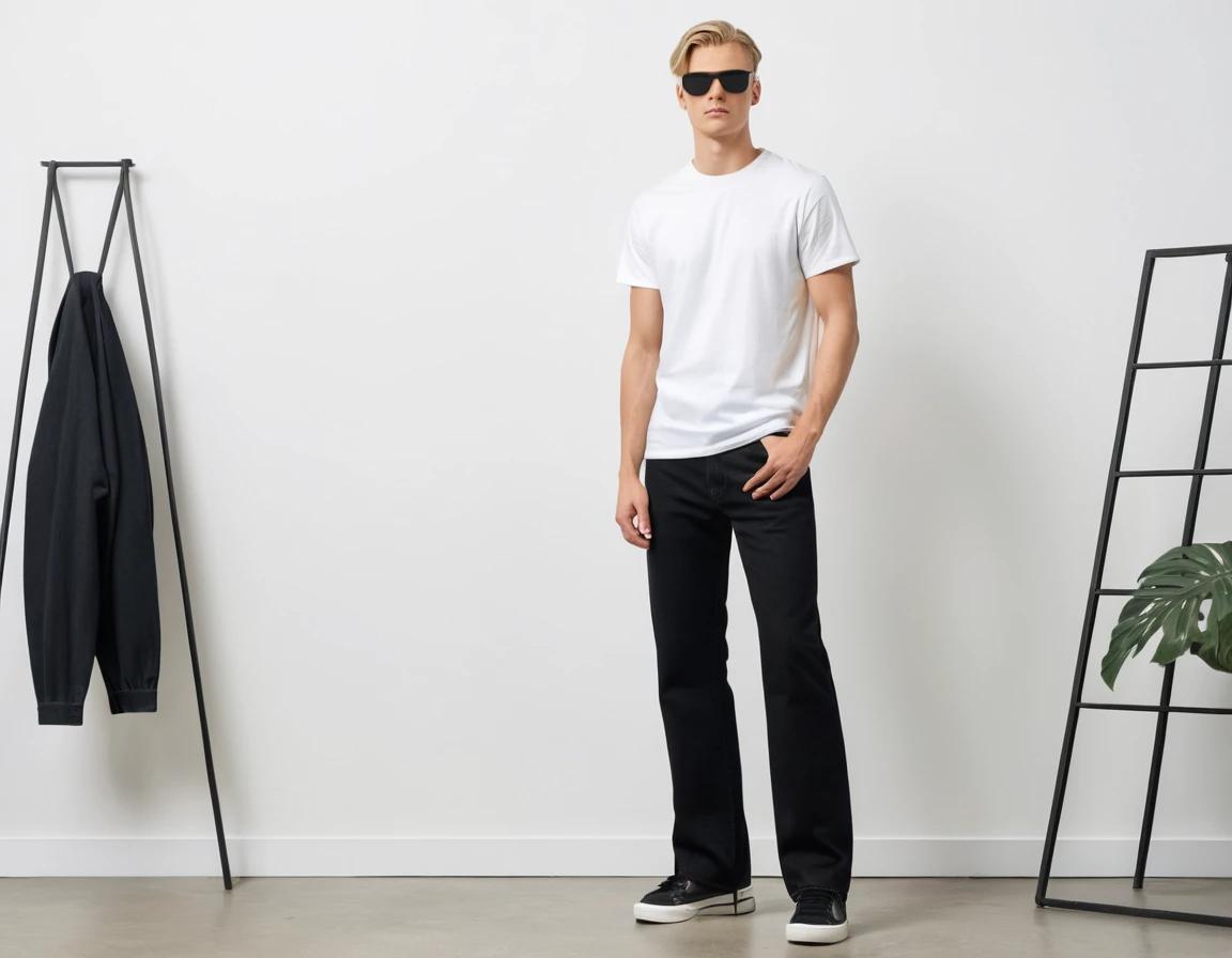 Men's black baggy jeans