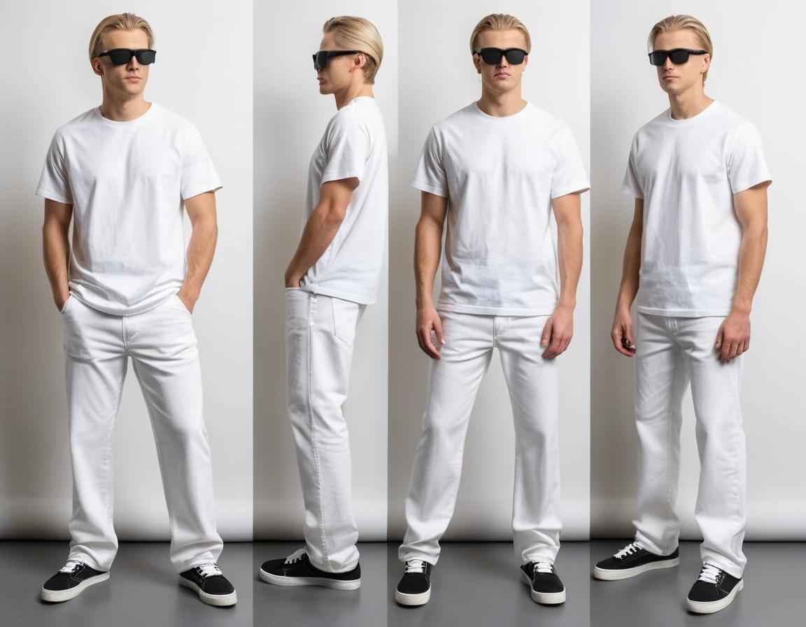 Men's white baggy jeans