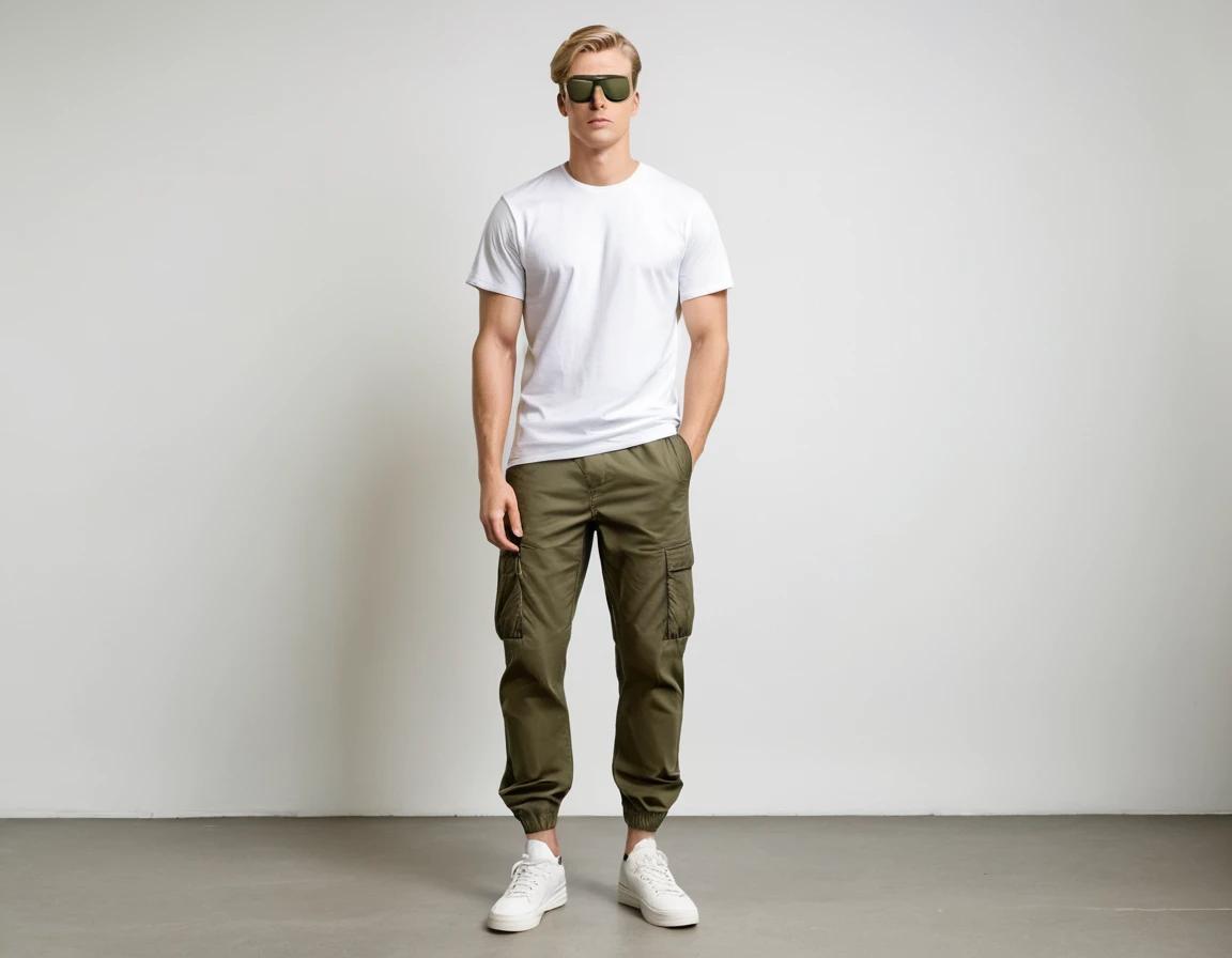 Men's green cargo