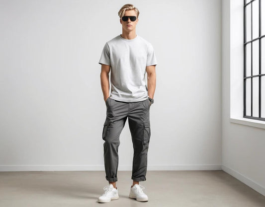 Men's grey cargo pant