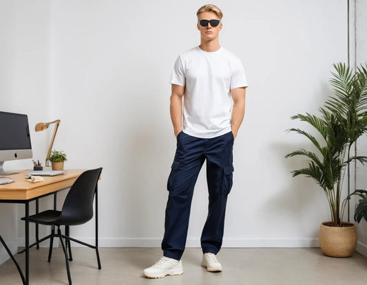 Men's navy blue cargo pant