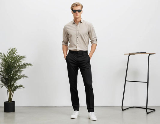 Men's black formal pant