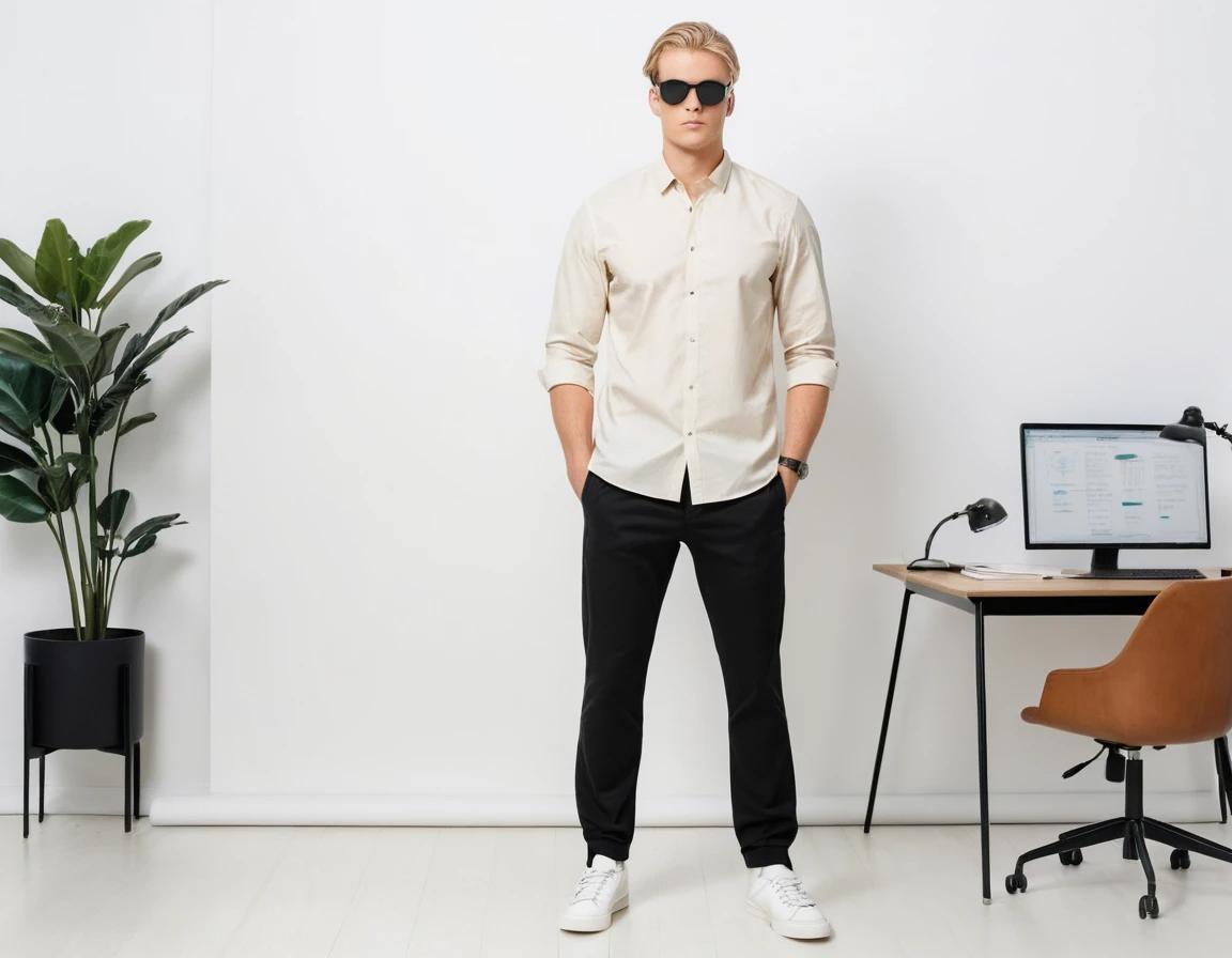 Men's black formal pant