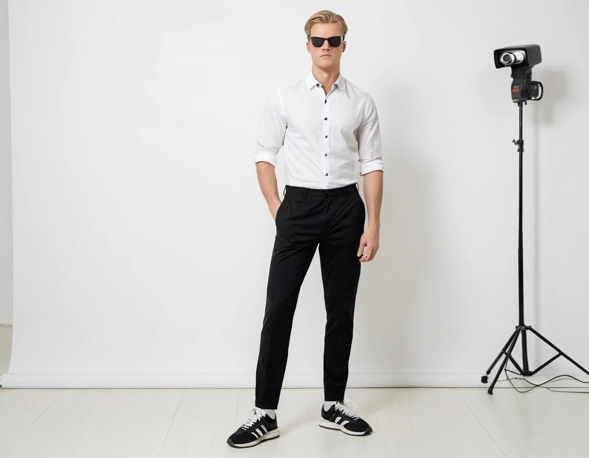 Men's black formal pant