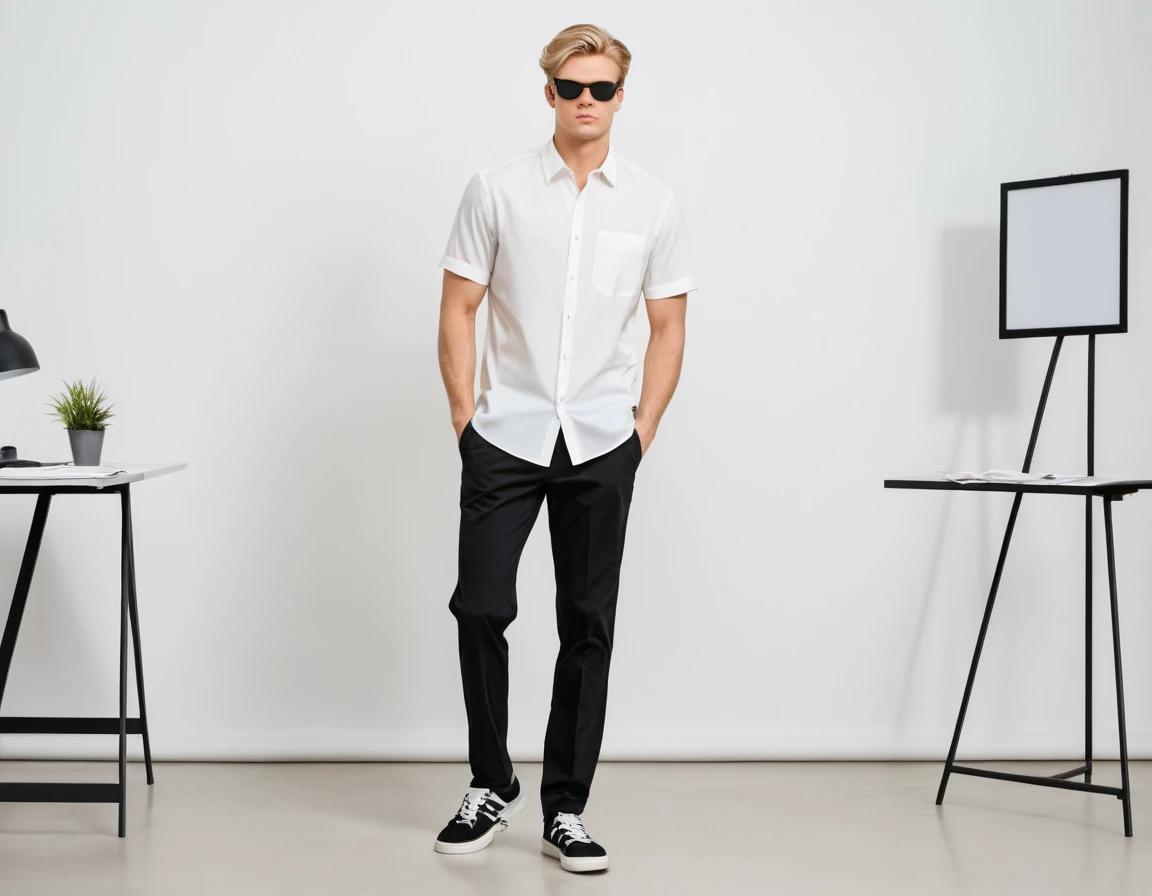 Men's black formal pant