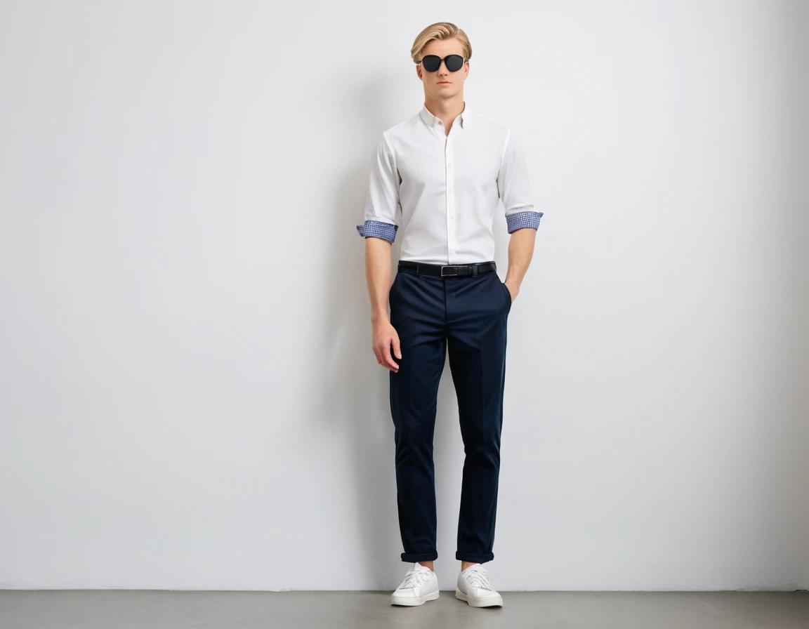 Men's navy blue formal pant