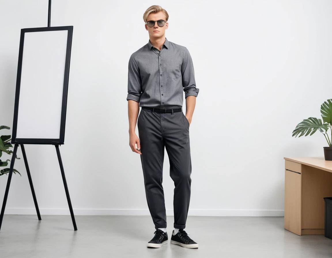 Men's metallic grey formal pant