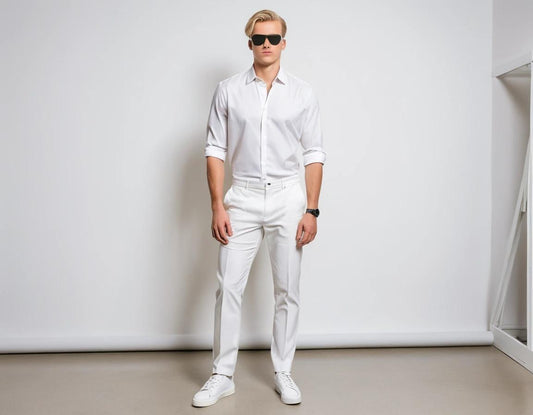 Men's white formal pant