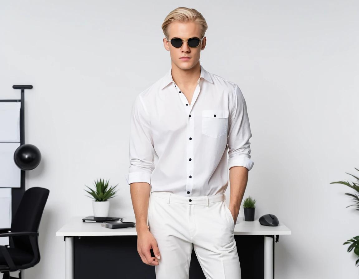 Men's white formal pant