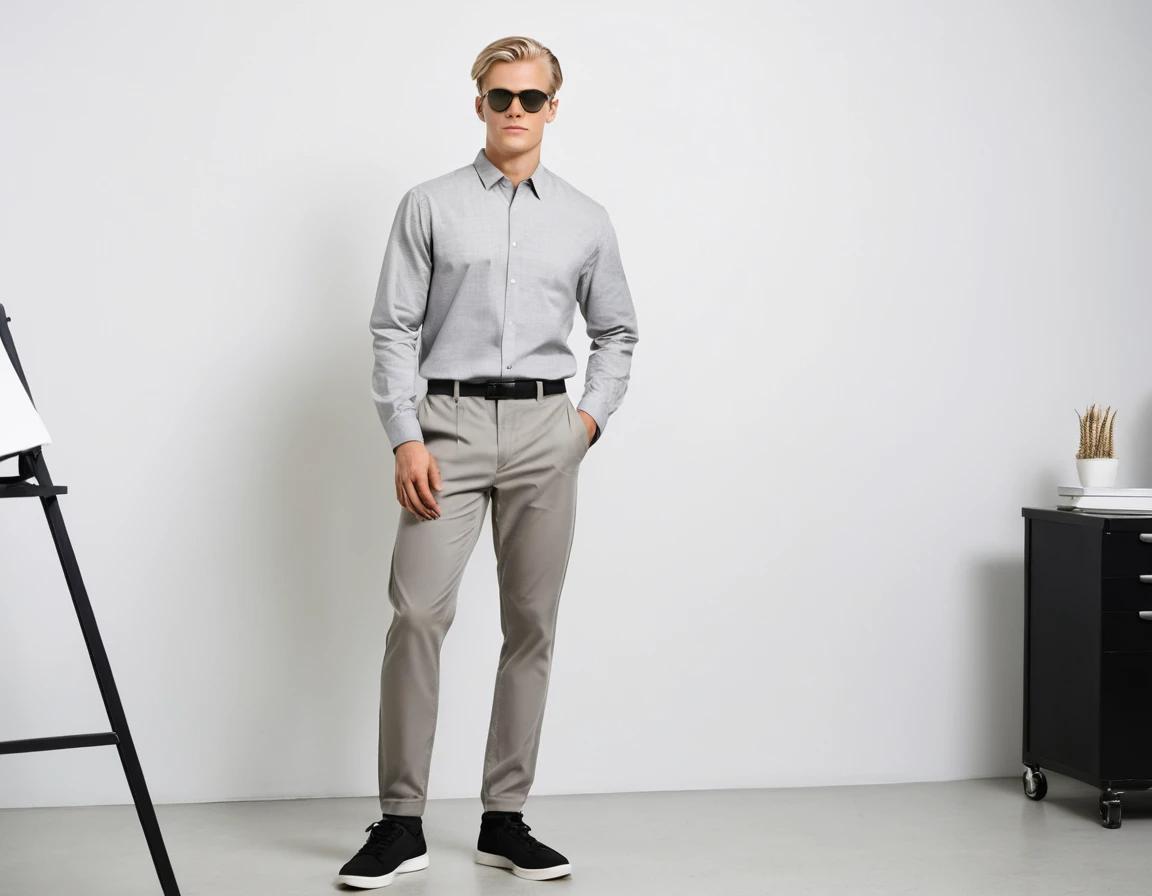Men's grey formal pant