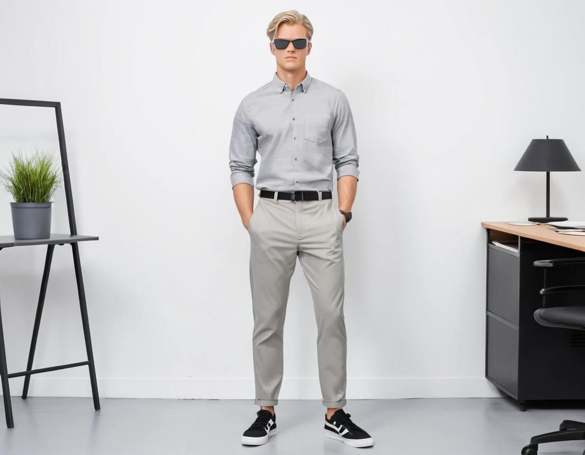 Men's grey formal pant