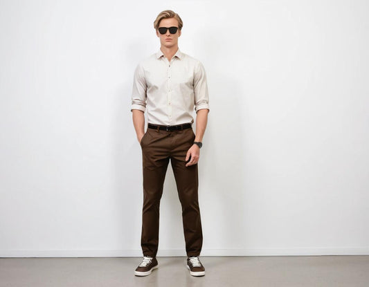 Men's dark brown formal pant