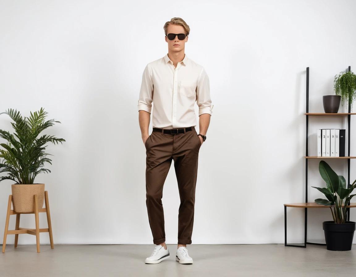 Men's dark brown formal pant