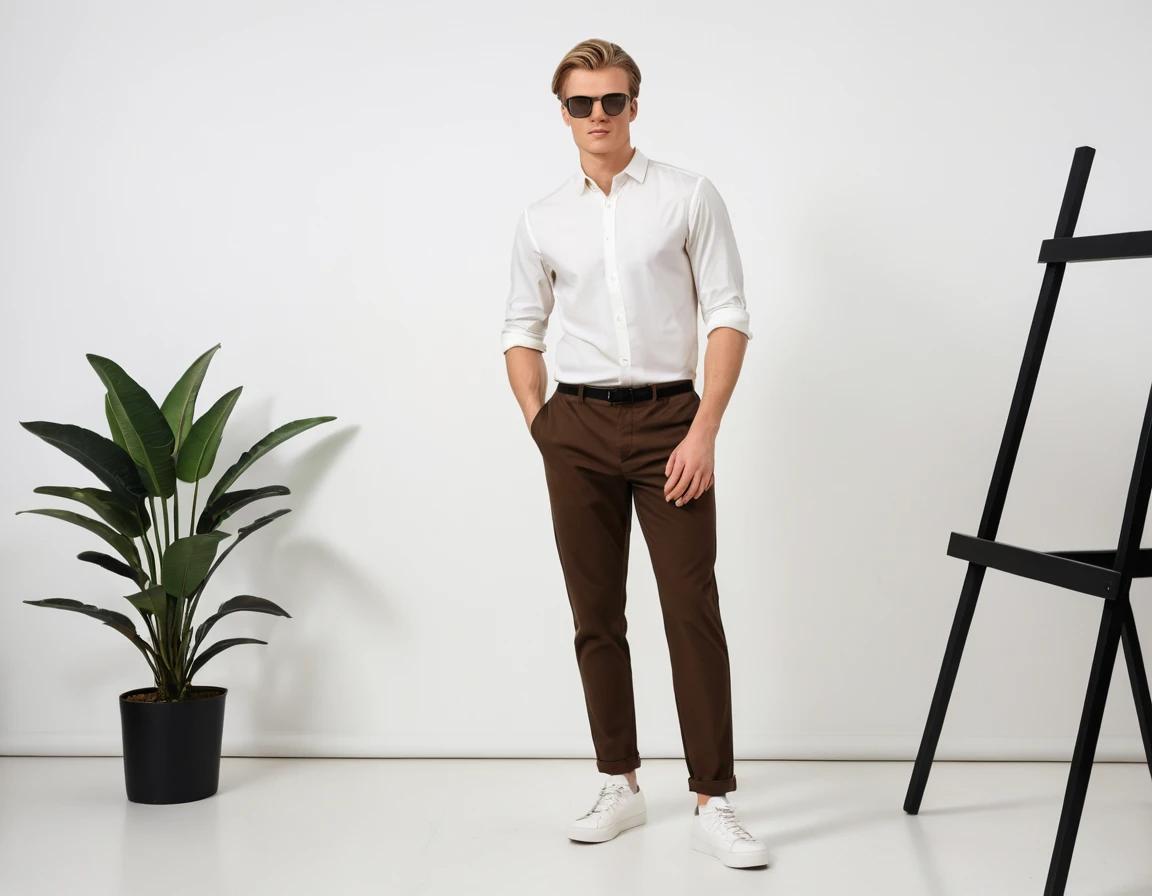 Men's dark brown formal pant