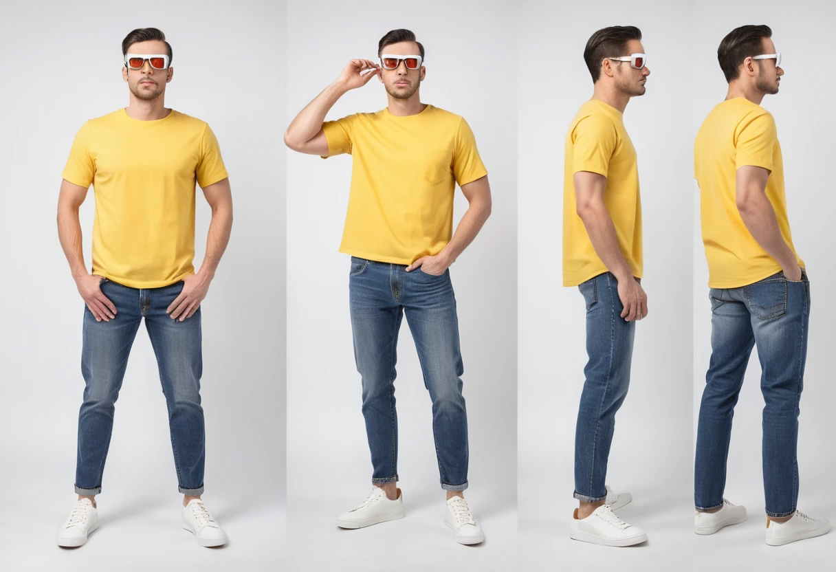 Men's solid new yellow half sleeve round neck t-shirt